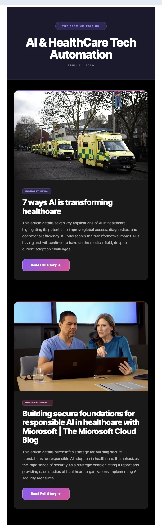 AI Healthcare Newsletter preview