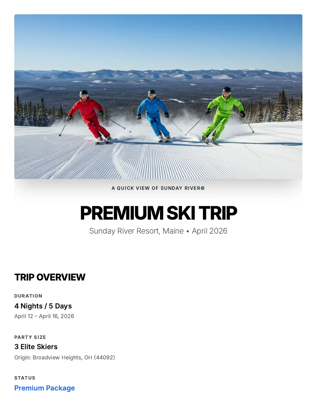 Ski-tinerary