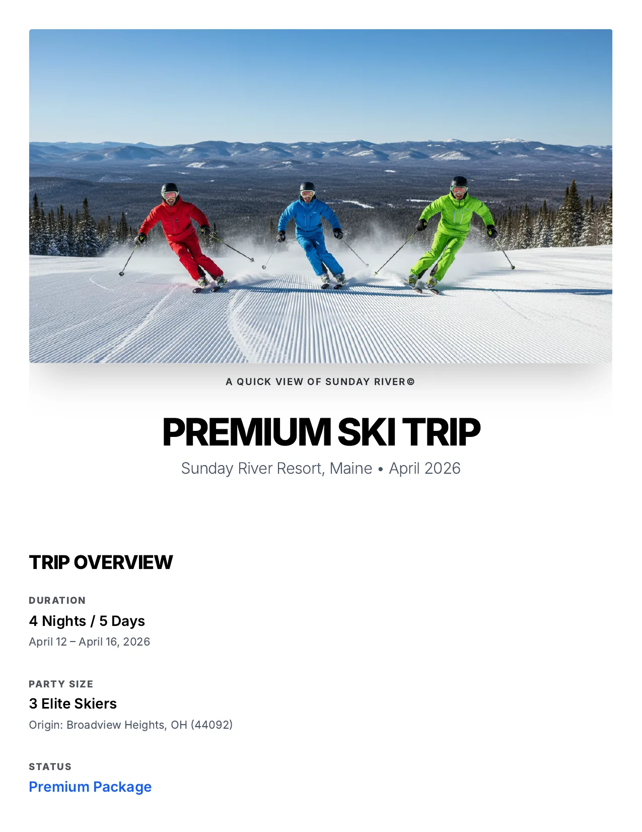 Ski-tinerary Sample Output